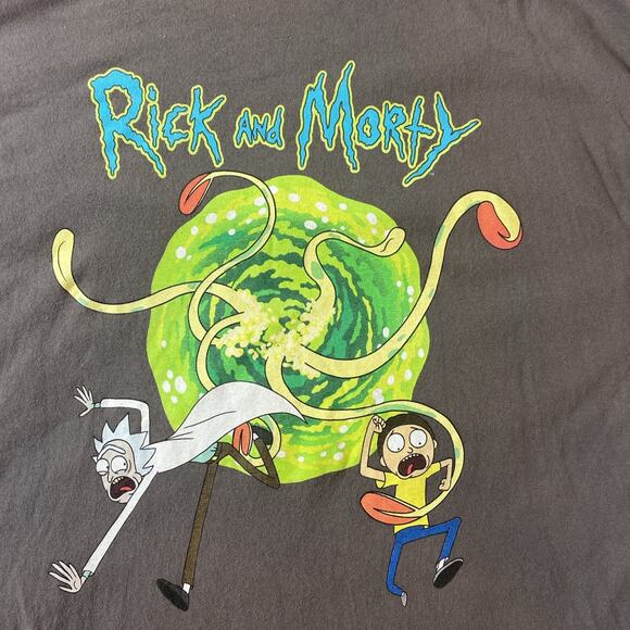 Rick and Morty Men's 2XL T-shirt Cartoon Network Adult Swim Gray - Picture 2 of 7